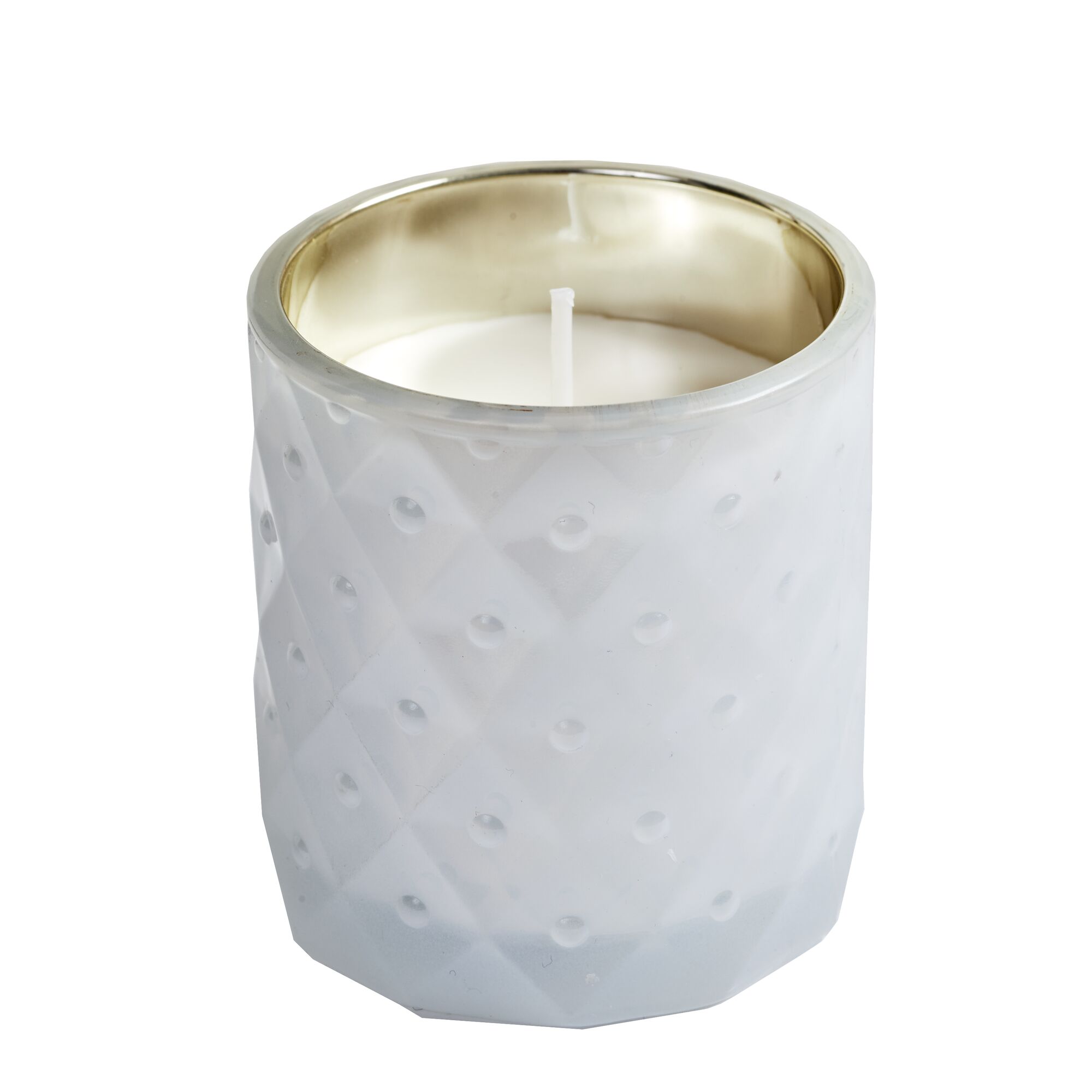 SPAAS Geruchlose Kerze im Weißes strukturierten Glas, ± 25 Stunden - Weiß