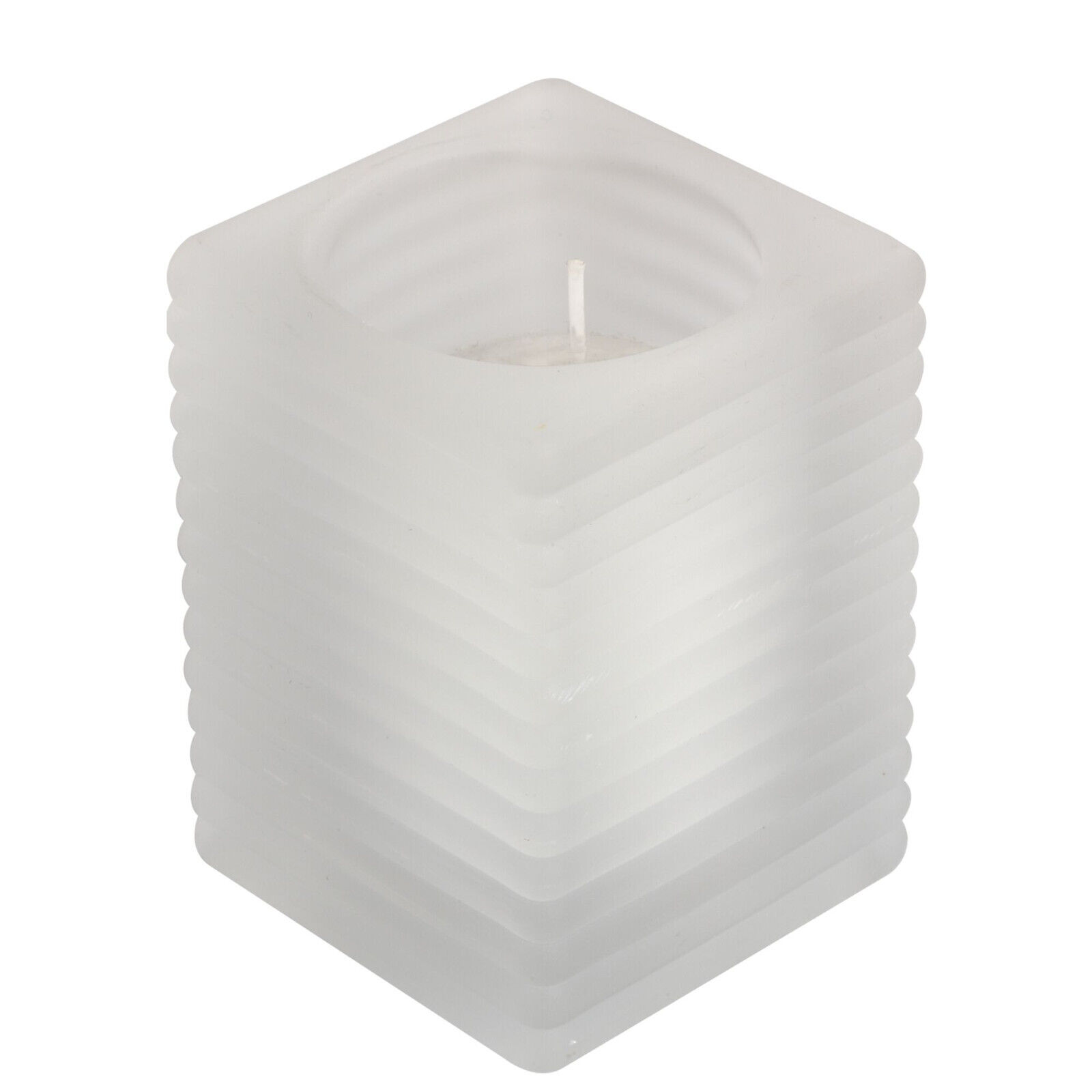 Kerzenständer für Refill Kerzen Frostig/Milchig Relight Cube Cubelight Kerzengla