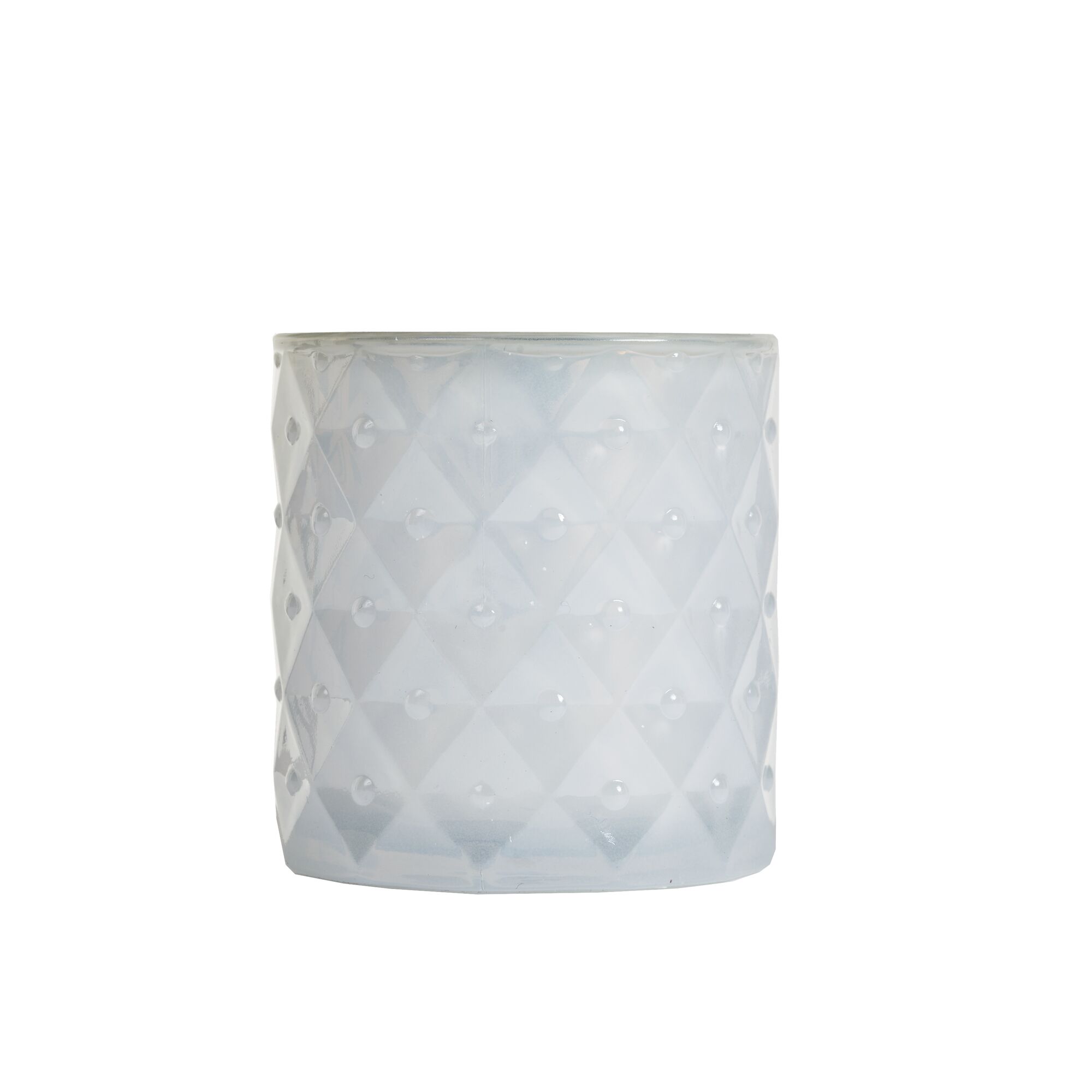 SPAAS Geruchlose Kerze im Weißes strukturierten Glas, ± 25 Stunden - Weiß
