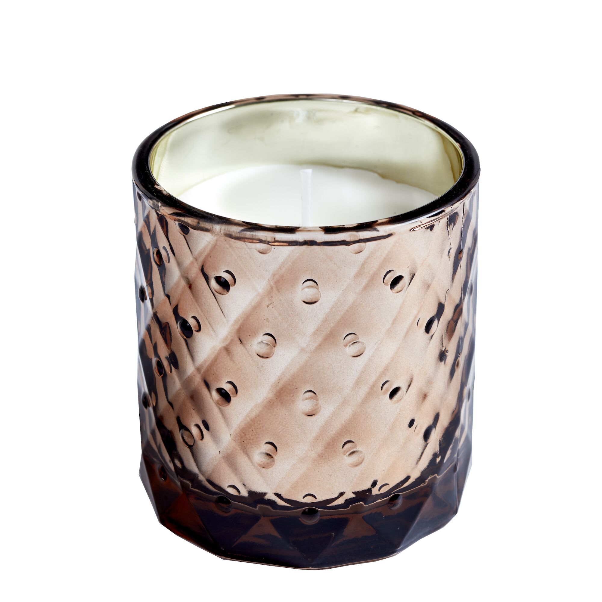 SPAAS Geruchlose Kerze im Bronze-strukturierten Glas, ± 25 Stunden